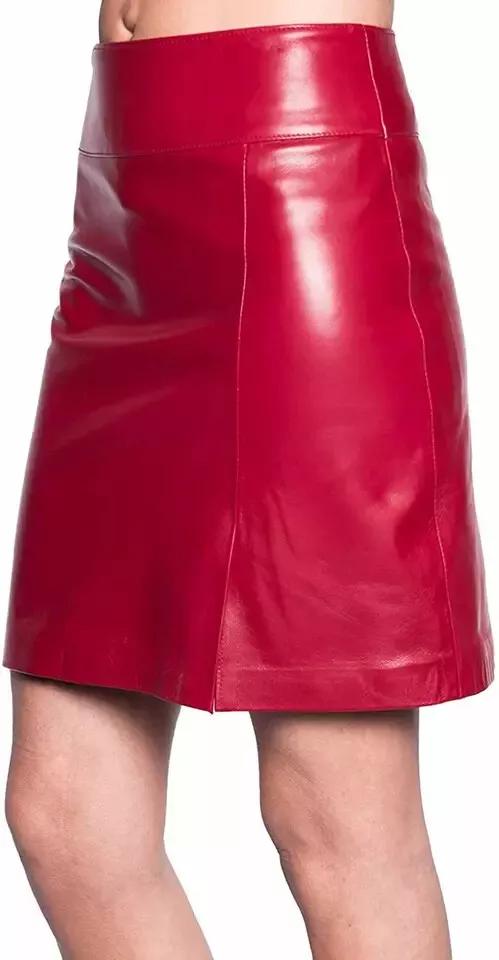 RED Women's Skirt Genuine Soft Lambskin Party New Handmade Stylish Club Casual