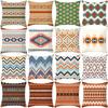 New Bohemian Ethnic Style Peach Skin Velvet Pillow Case Retro Geometric Color Print Home Pillow Case