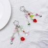 Lovely Strawberry Flower Keychain Pendant Backpack Decoration Charm Jewelry