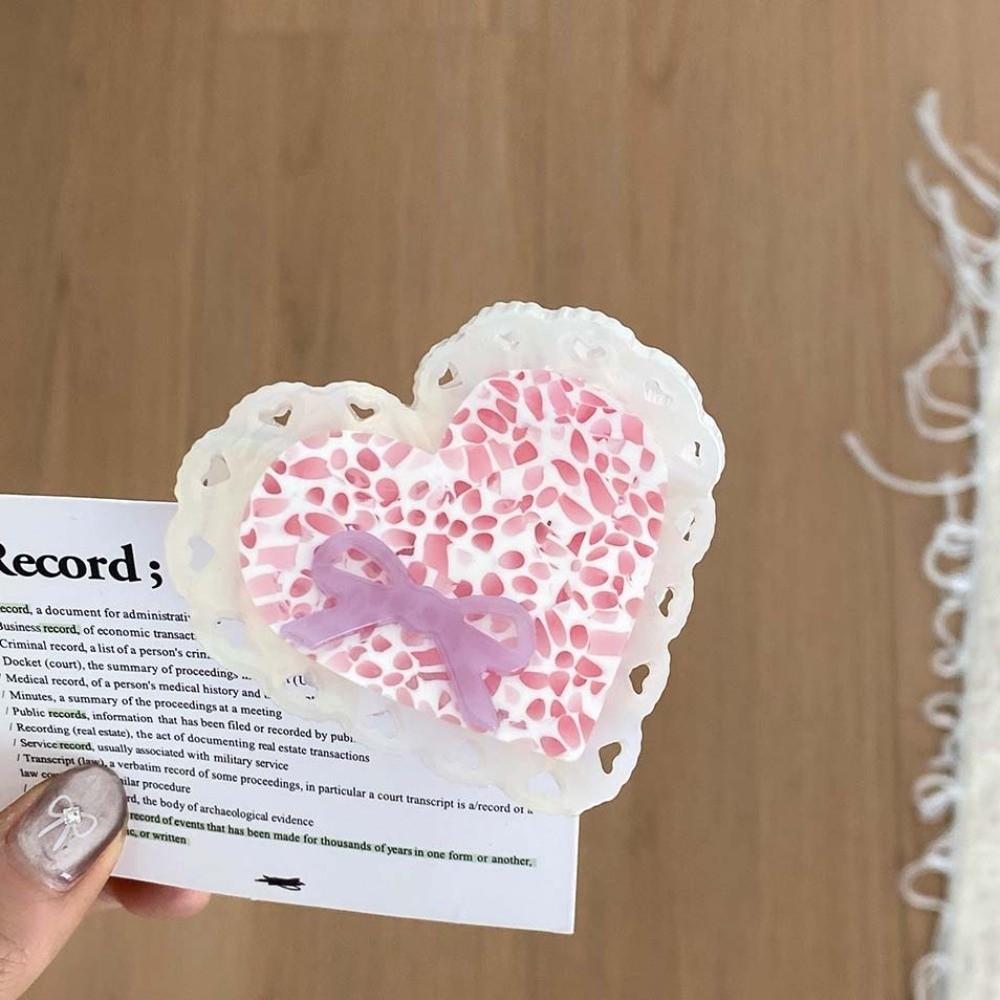 Élégante Pince Requin Cœur Rayures Nœud Pince à Cheveux Mode Acide Acétique Amis