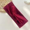 Stretch Fabric Fabric Headband Solid Color Elastic Headband Knot Cross Headband  Washing Face