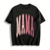 Vintage Distressed MAMA Letter Print Casual Versatile Short Sleeve Top Pure Cotton T-shirt