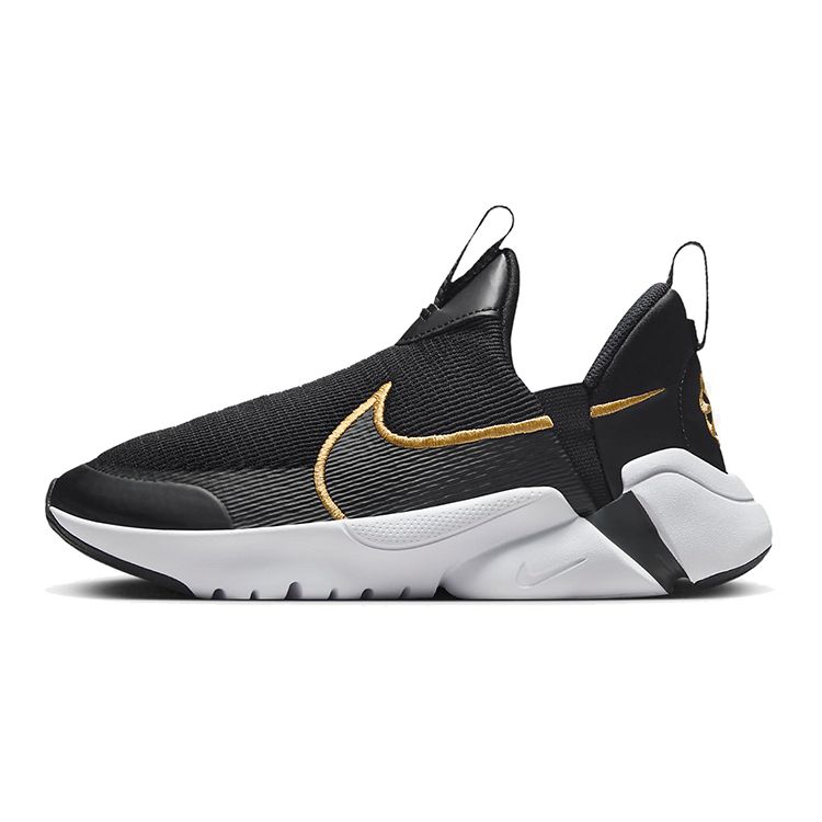 Nike Flex Plus 2 GS Black Metallic Gold Kids Sneakers Dark-Smoke-Grey White DV8999-002
