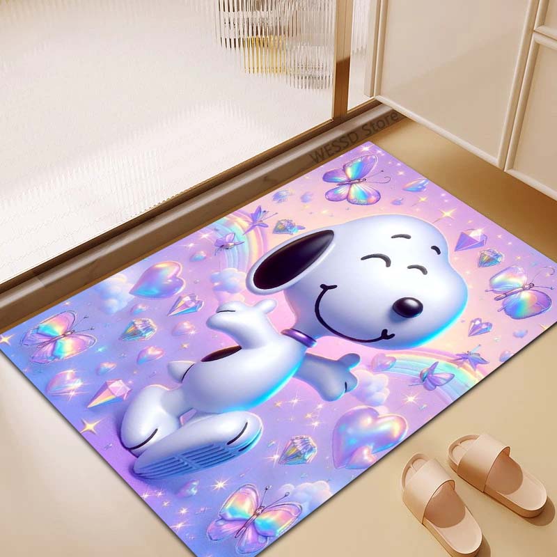 3D Snoopy anti-slip rug, suitable for living rooms, bedrooms, game rooms, sofas, home décor, doormats