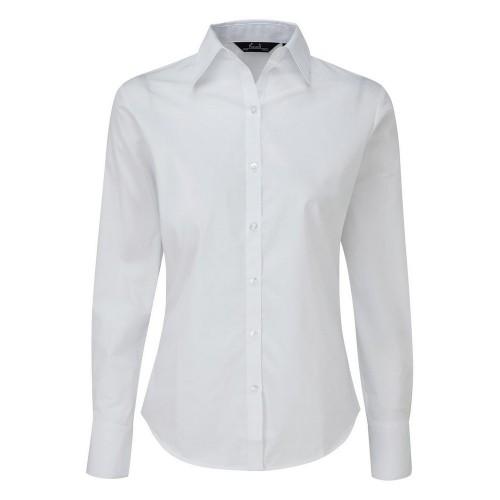 Premier Womens/Ladies Poplin Long-Sleeved Blouse