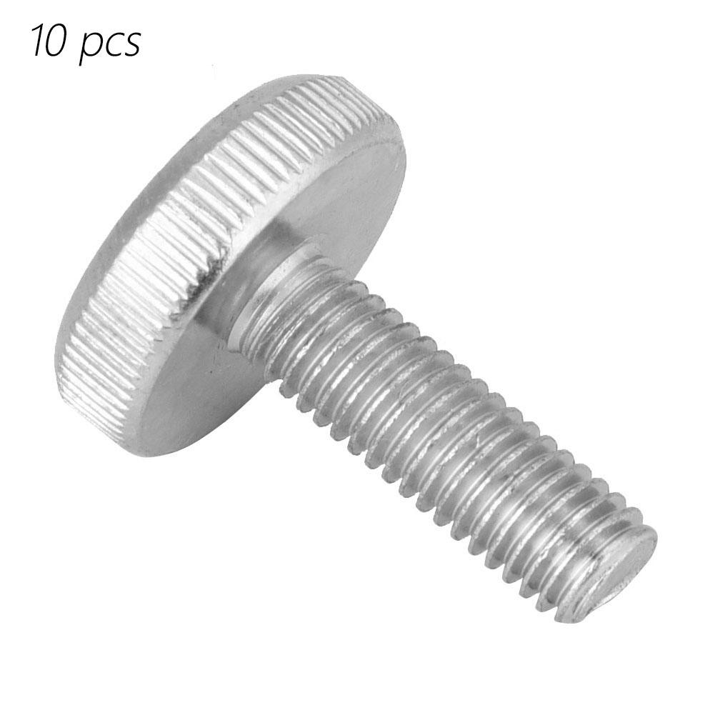 10pcs M8 Zinc Plated Carbon Steel Flat Knurled Head Thumb Screws (M8*10)