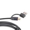 Double Output 5.5x2.5mm Charging Cable With USB A And Type C Connectors Input Support 5V 3A 1M Length Black