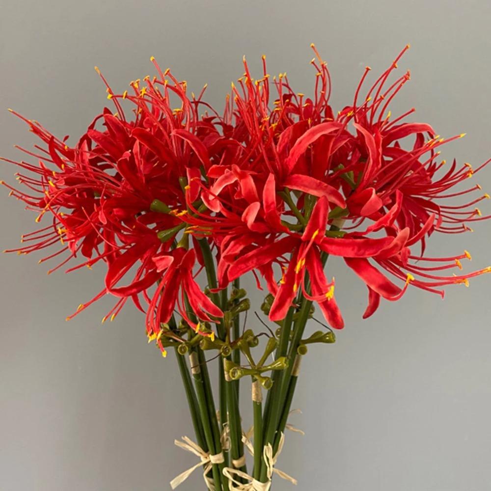 Silk Material Artificial Higanbana Flower 60cm Length Handmade Craft Plastic Silk Flower Plastic Fake Flower Home Decoration