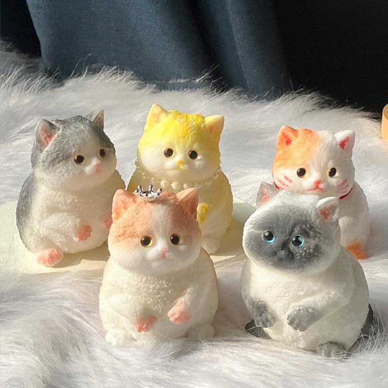 Cute Chubby Cat Orange Cat Siamese Cat Plush Soft Squishy Girl Child Birthday Gift Fidget Soft Toy Pet Ornament