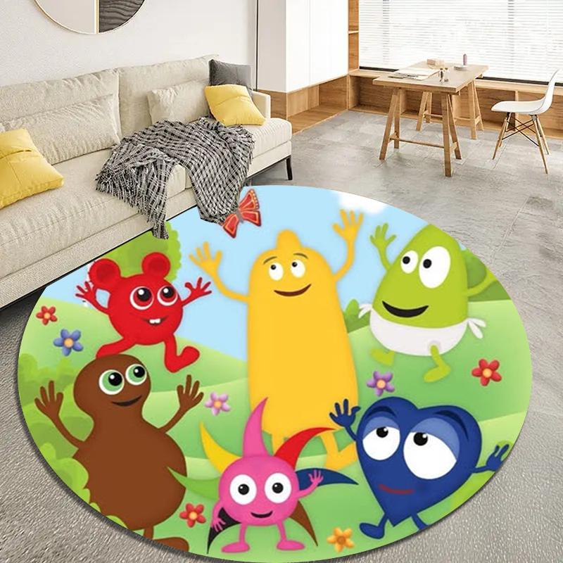 Tappeto Rotondo Babblarna, Tappeto per Soggiorno Camera da Letto Divano Stanza dei Giochi Decorazione, Tappetino Antiscivolo50
