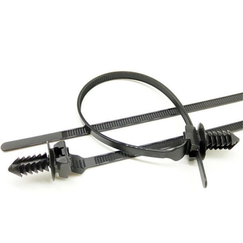 New 100Pcs Metal Mixed Auto Fastener Clips +50pcs Tie Black Wrap Fastener Kits