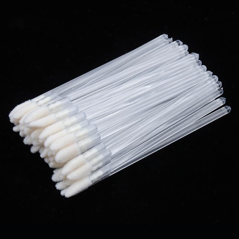 50er-Pack Einweg-Lippenpinsel mit tragbarem Nylonborstenkopf für Make-up