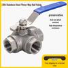 Stainless Steel 3-Way Threaded Ball Valve, L-Type/T-Type Diverter for Oil Tanks - 4 Points, 6 Points, 1 Inch