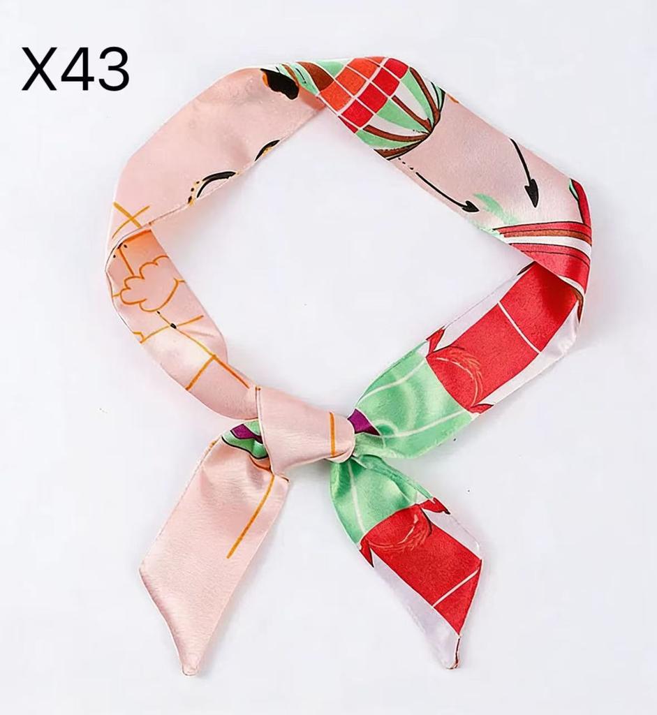 New fashionable long silk scarf double-layer versatile headband streamer, decorative binding bag with hand gift silk scarf wholesale