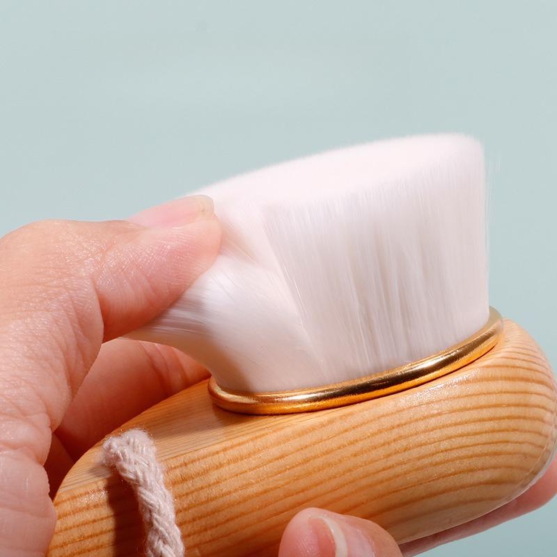 Wooden Handle Face Wash Brush Beech Handle Hemu Handle Wooden Manual Face Wash Brush