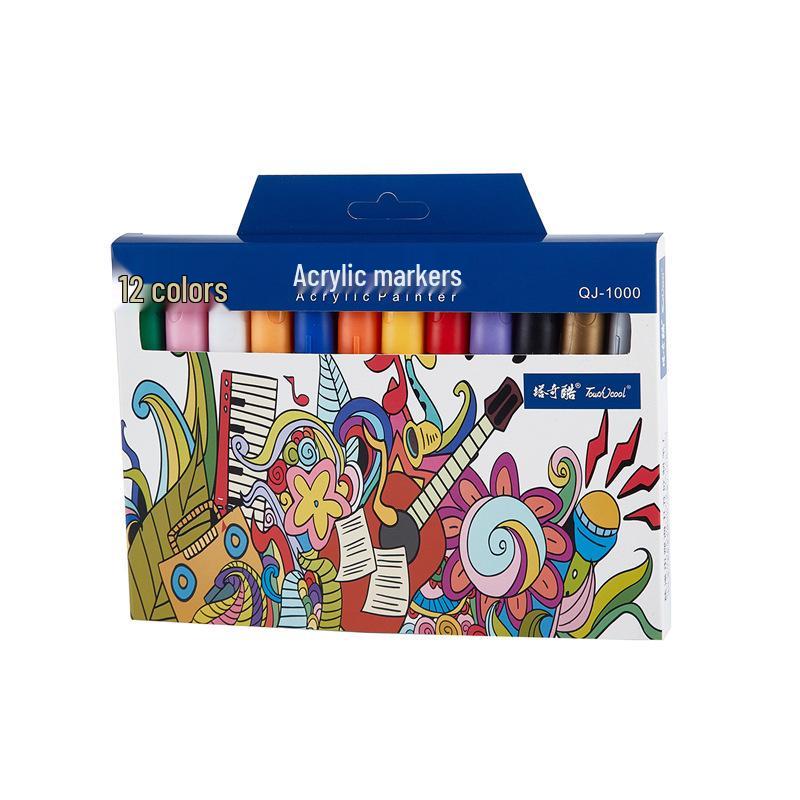 Acrylic Marker Pens Set: 24 or 48 Water-Based Colors for DIY Ceramic Graffiti.