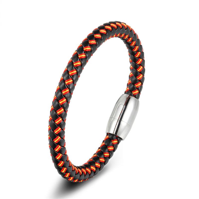 8 Styles Yellow Red Multilayer Rope Leather Bracelet Magnet Bracelets 550Paracord Survival Bracelets Pulseras