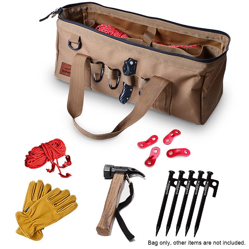 Taška na kempingové nářadí Velkokapacitní taška na nářadí se širokými ústy Voděodolná taška na vybavení Pevné dno