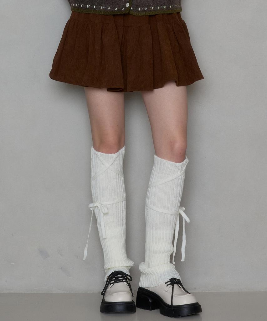 Pink Pineapple Neat Cordu Gather Skirt_Brown