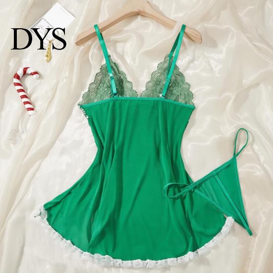 Women Nightgown Plus Size Sexy Babydoll Nightdress for Women, V Neck Lace Soft Sleepwear Sheer Mesh Nightgown, Spaghetti Strap Chemise Slip Dress with