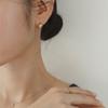 [ Modernlike / Headquarters genuine product ] 14K gold-filled silver semi-circular one-touch earrings