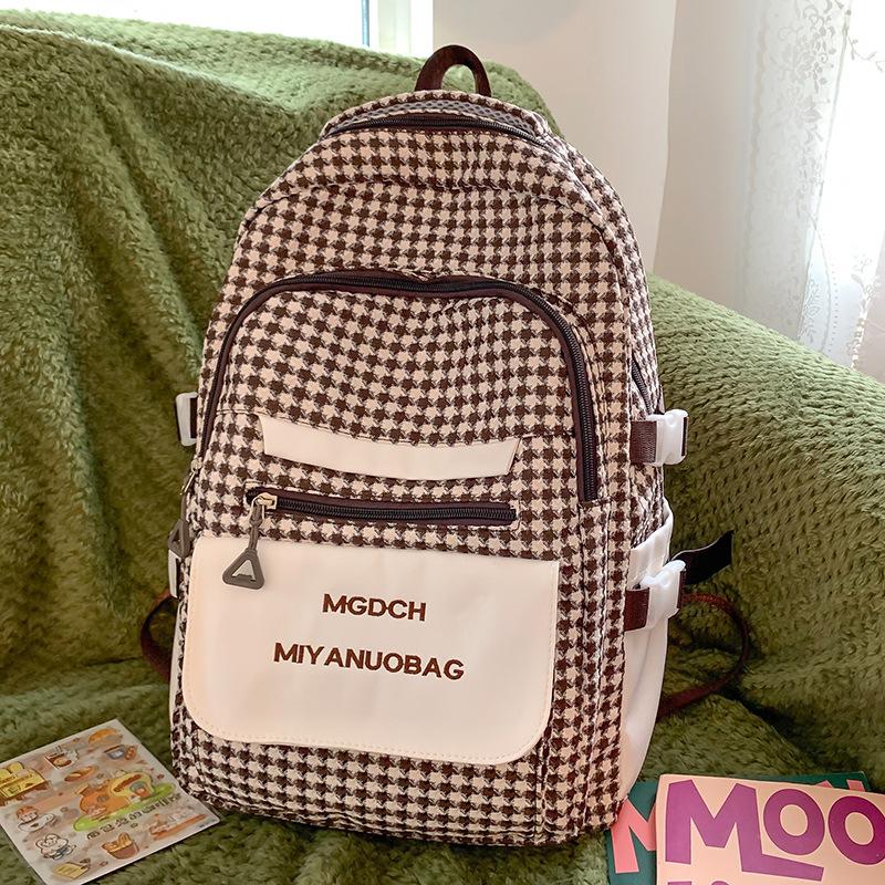 School Bag Children Elementary School Girls Plaid Middle School Students No High Quality Fashion Junior High School Backpack