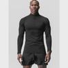 Men's Solid Color Velvet High Collar Half-Zip Training T-Shirt
