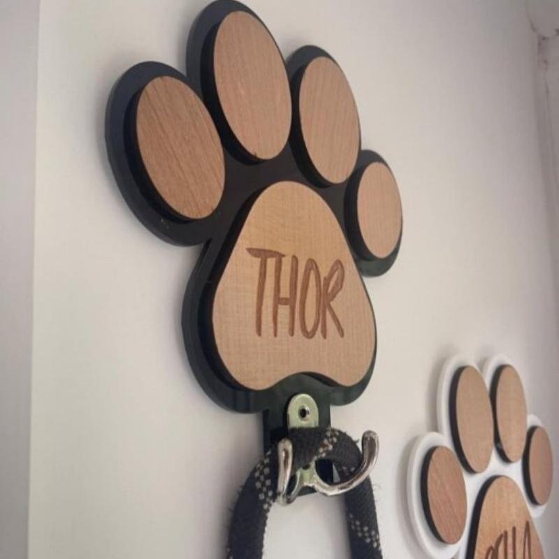 Wooden Dog Paw Wall Hook Cute Key Holder for Wall Decorative Home Farmhouse Towel & Clothes Hanger for Bedroom Bathroom Decor
