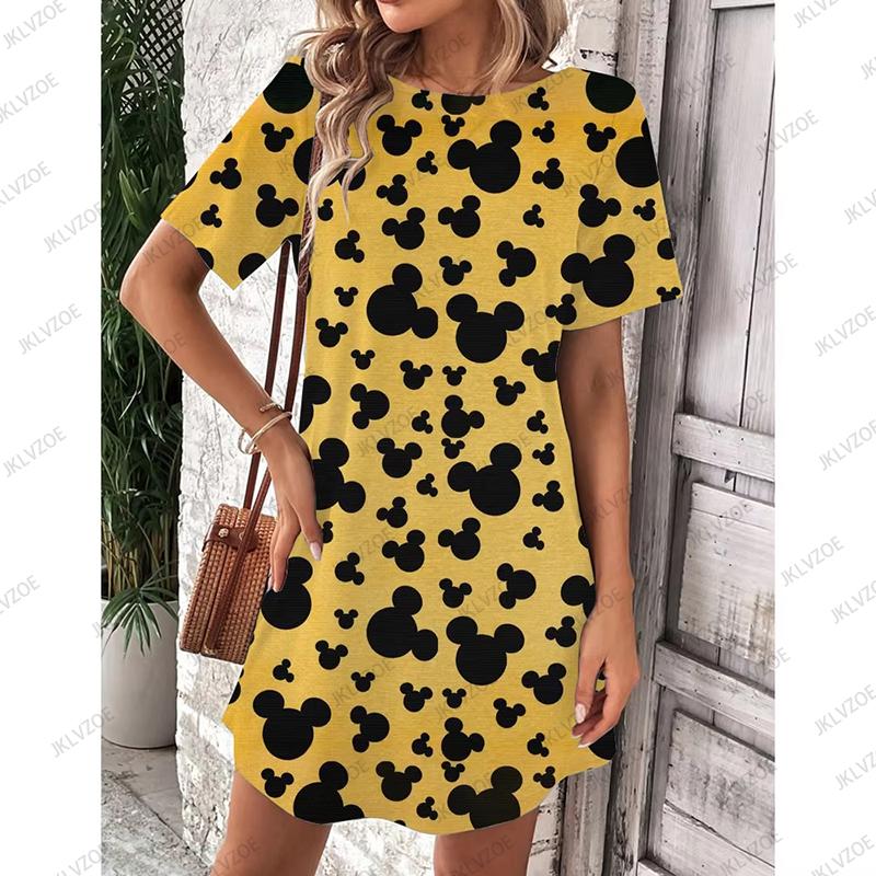 Fashion Loose Crew Neck Women's Casual Versatile Printing Casual Dresses