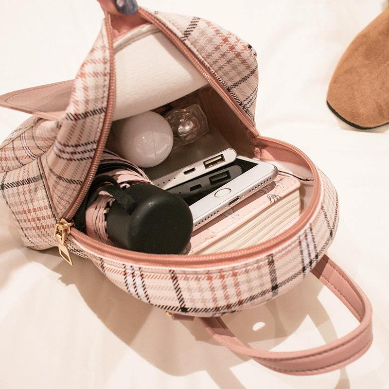Plaid Backpack for Women, Lightweight Casual Daypack with Adjustable Detachable Straps, Portable Travel School Work Backpack