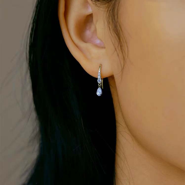 

Fashion tassel drop earrings ladies crystal zircon earrings simple holiday party jewelry gifts як показано кольору