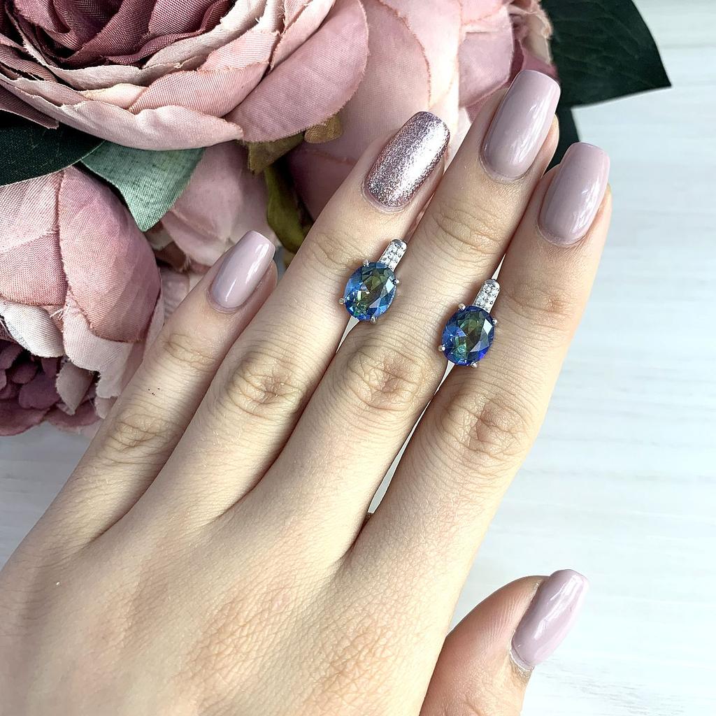 Silver Earrings with Mystic Topaz 3.457ct (1913116)