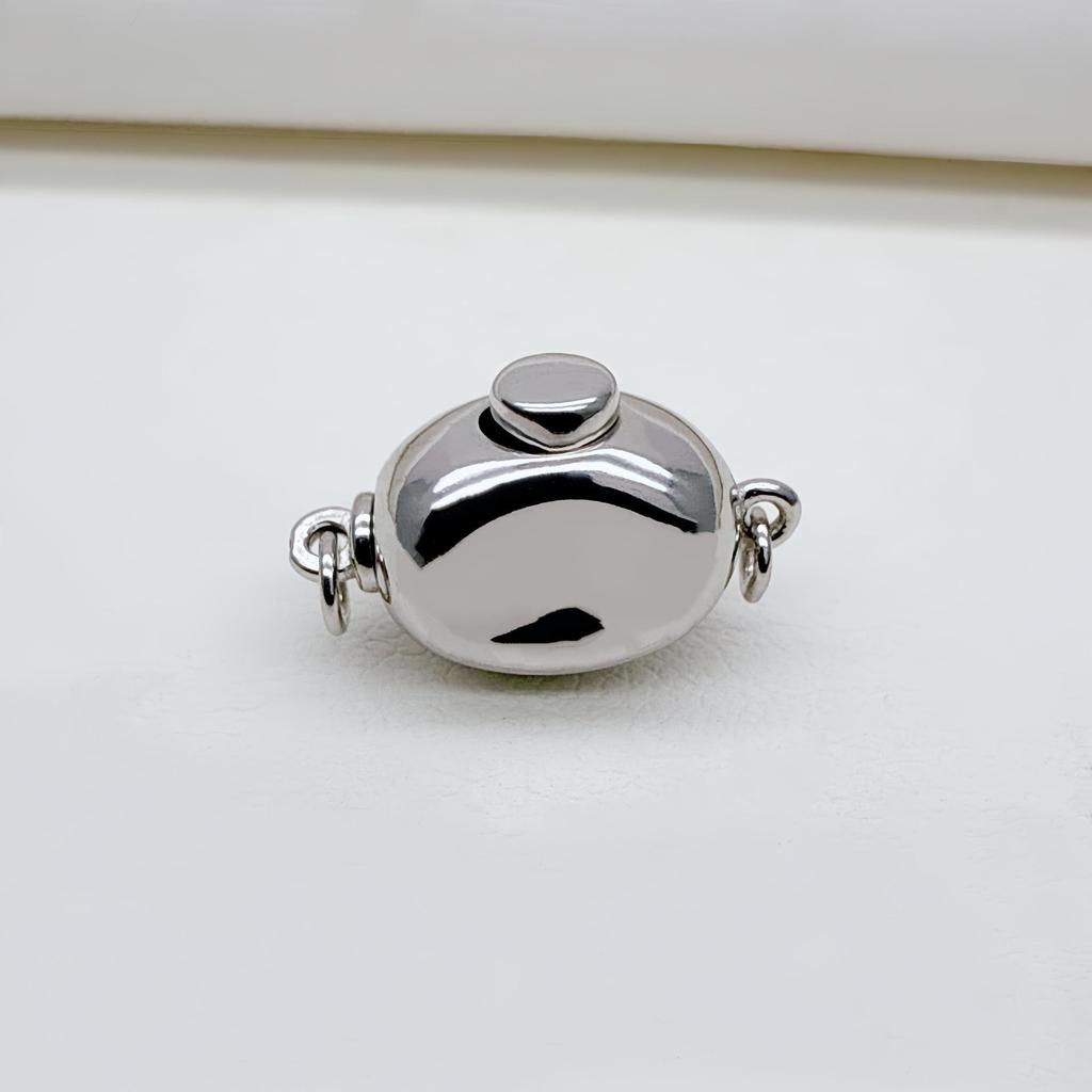 S925 Sterling Silver Heart Clasp Necklace & Bracelet Connector for 8-12mm DIY Pearl Accessories