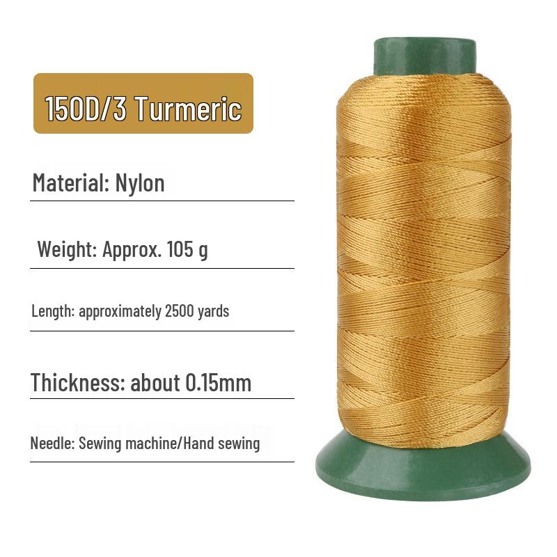 150D/3-Ply High-Strength Mercerized Nylon Thread for Sewing and Leatherwork