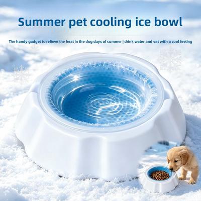 Kühlende Eisnapf für Haustiere - für Katzen und Hunde. Sommer-Trinkschale. Gefrierbare Eisbecher-Schüssel. Verbrühsicherer und wärmeentlastender Futternapf.