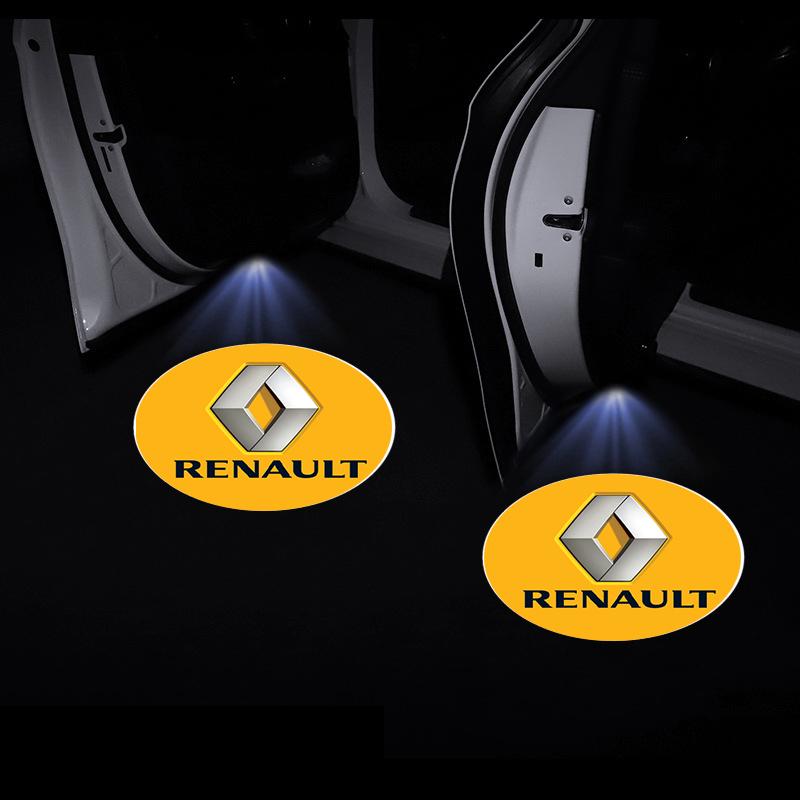 2Pcs Car Door Projector Lamps Emblem LED Welcome Light For Renault Dacia Sport Duster Megane 2 3 4 IV Clio Fluence Logan Captur