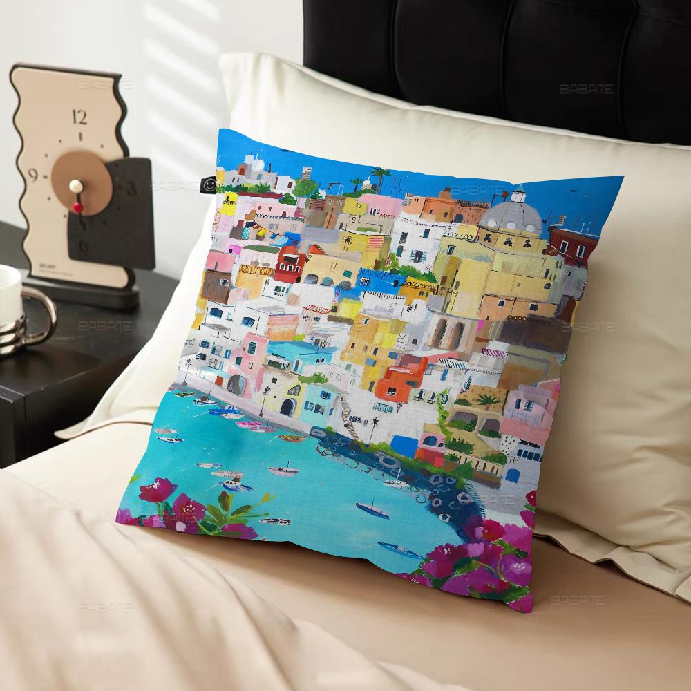 Španělsko Pobřeží Amalfi Krajina Povlaky na polštáře Domácí lůžkoviny Dekorativní povlak na polštář Svatba Super měkký povlak na polštář