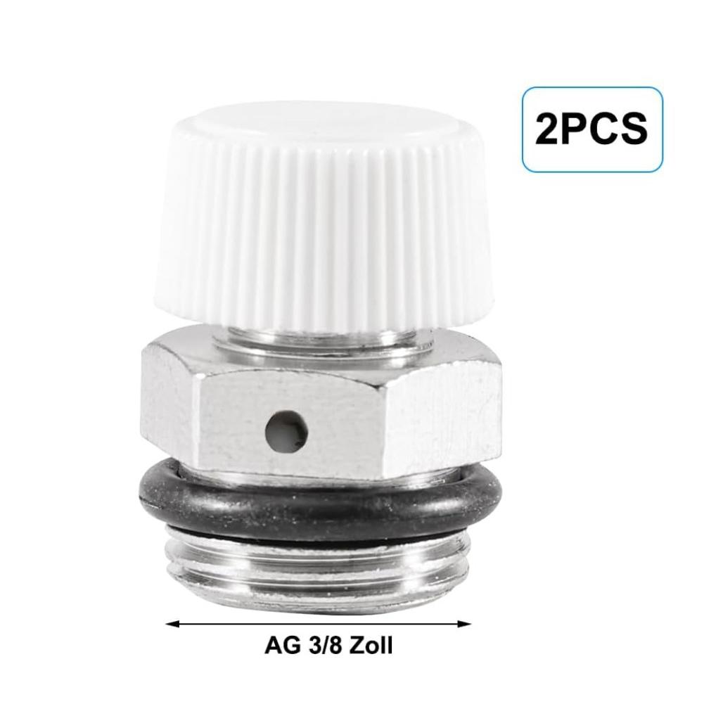2Pcs Radiator Bleed Valve 1/2 Inch 1/4'' 3/8'' Brass Automatic Bleed Valve Drain Valve With Plastic Head For Heating Systems