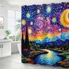 Vincent Van Gogh'S Starry Shower Curtain Can Be Hand-Washed In Waterproof Polyester Fabric Art Design Bathroom Shower Curtain