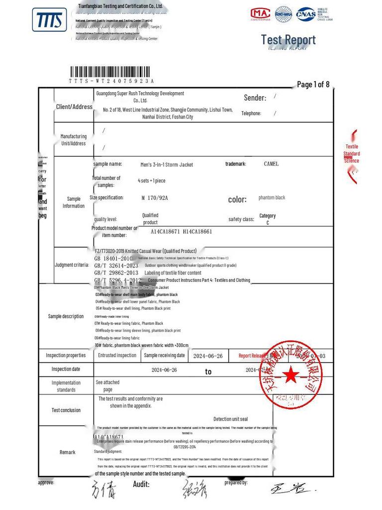 CAMEL Unisex Outdoor 3-in-1 Hiking Jacket