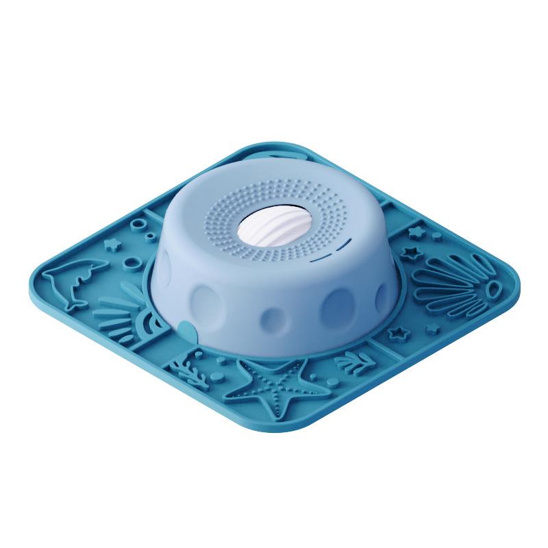 New Design Silicone Dog Slow Feeder Liquid Treats Bowl with Lick Ball Interactive Large Capacity Non-Slip Pet Feeding Bowl Mat