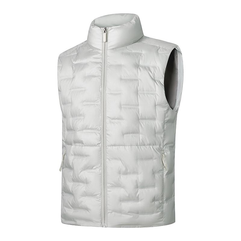 

Мужской легкий жилет из утиного пуха, мужской теплый жилет, осенне-зимний мужской жилет со стойкой, мужские топы, модные безрукавные куртки XL бежевый