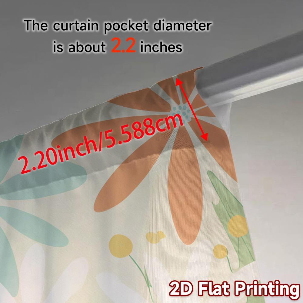 2D FLAT PRINTING 2pcs Curtains (Without Rod) Floral Spring Delight (4) Easter Festival Fashion Curtains Durable Polyester