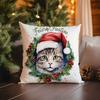 Christmas Cat Pillowcase Sofa Decoration Pillowcase Nordic Simple Modern Christmas Day