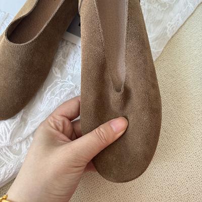Retro Oma Schuhe Damen 2025 Frühling und Sommer neu flachsohlig weichsohlig Slipper Doudou Schuhe Einzelne Schuhe mit Röcken