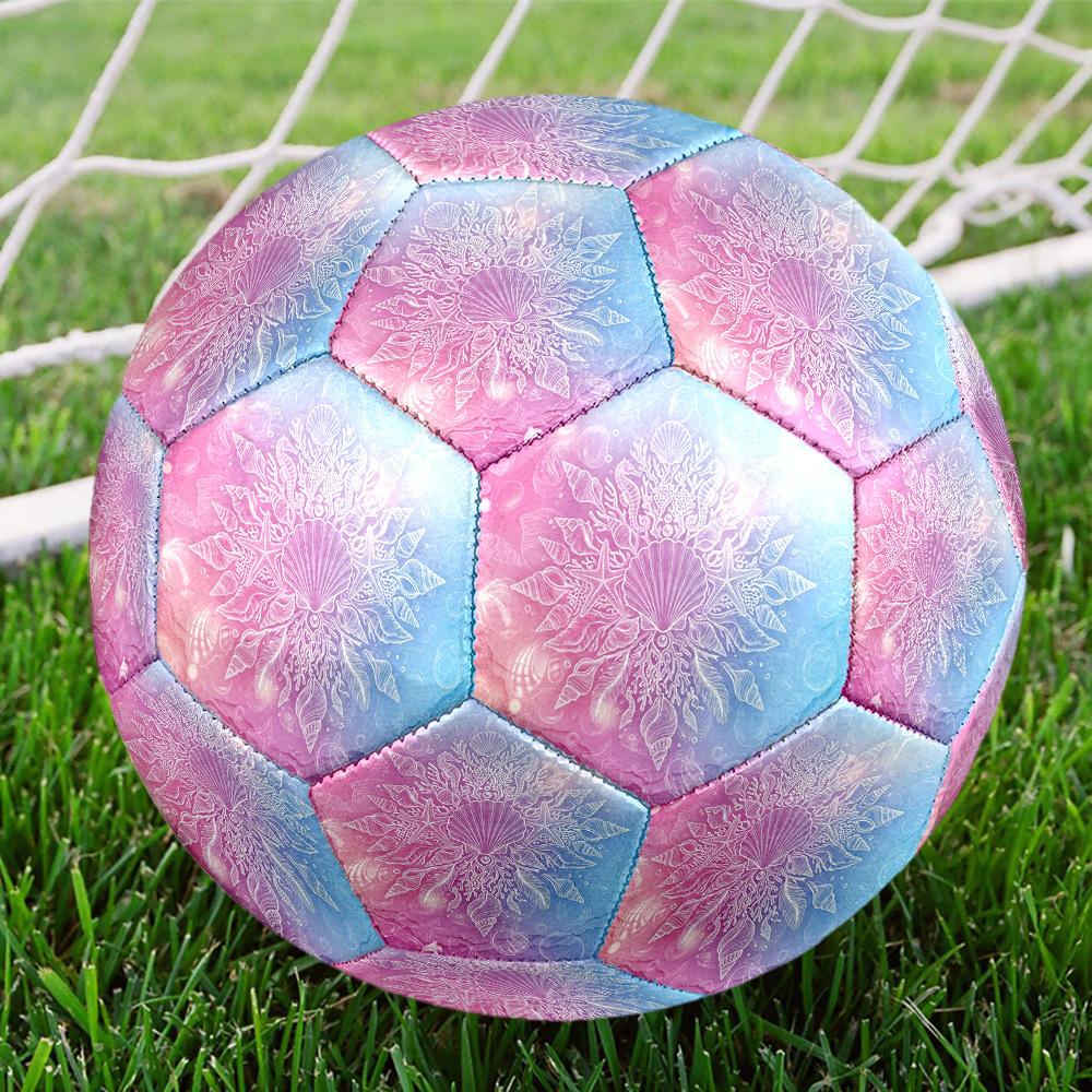 1 Stück Fußball im Ozean-Mandala-Design, Größe 5, Leichtes PVC-Material, Outdoor-Trainingsfußball Geschenk. q62287