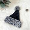 Santa Hat Double-Layer Headwear Christmas Costume Leopard-Print Santa Hat for Photography Parade Cosplay Party New Year Family