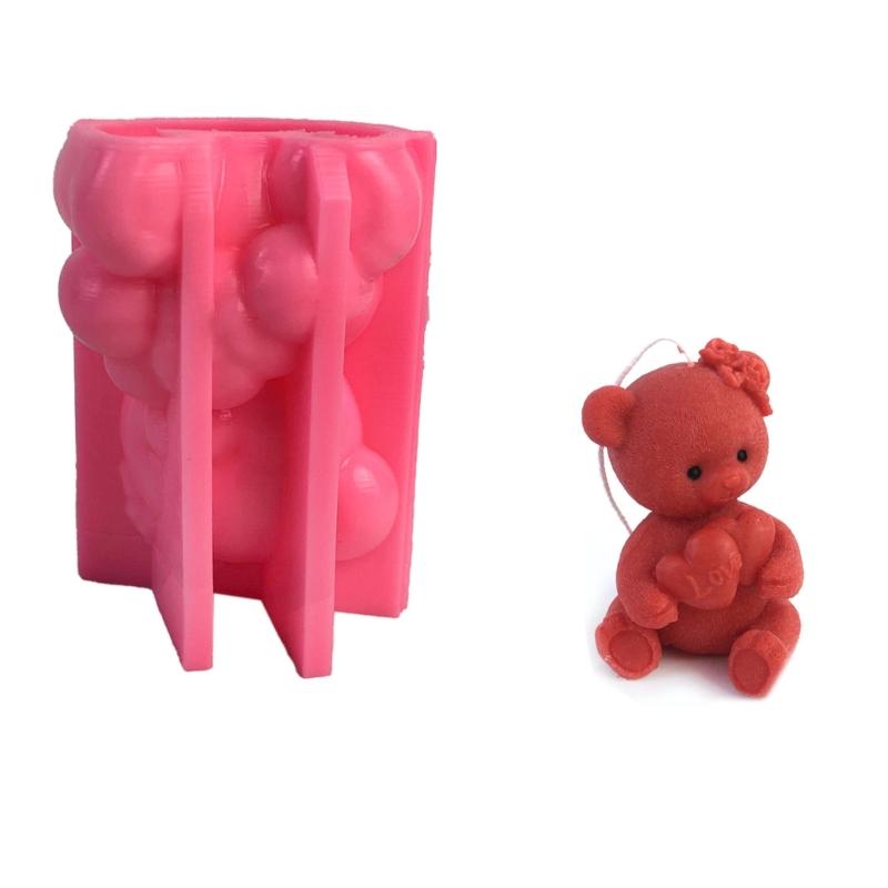 Stampo in silicone a forma di orso Stampo per candele in cera fatto a mano Stampi in resina epossidica resistente Stampi per colata di aromi/aromaterapia