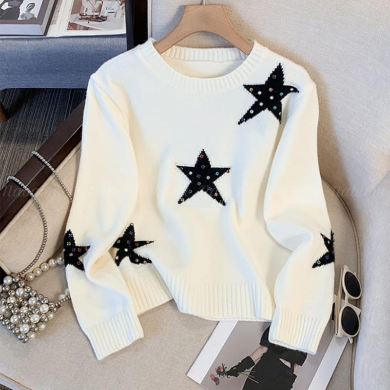 Navava Nk2587 Star Bead Long Sleeve Knit