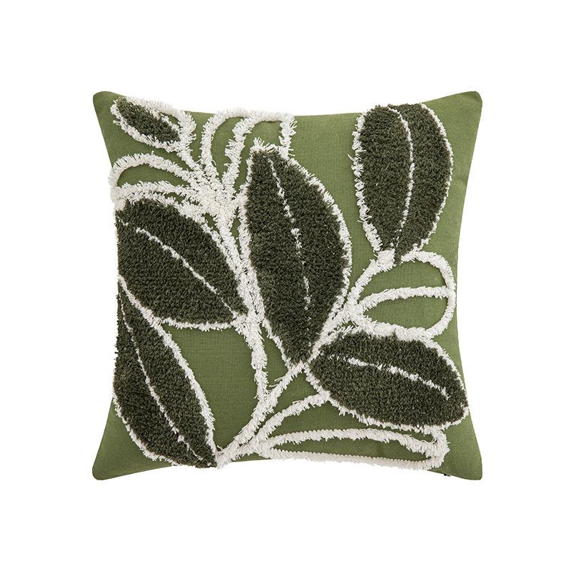 Retro Green Pillow Sofa Pillow Case Bedside Pillow Waist Pillow Model Room B&B Hotel Soft Decoration